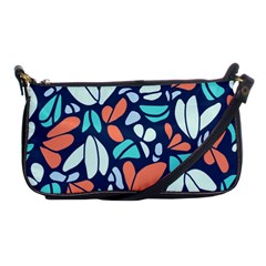 Blue Tossed Flower Floral Shoulder Clutch Bags by Mariart