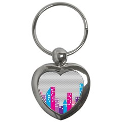 Building Polka City Rainbow Key Chains (heart)  by Mariart
