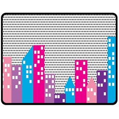 Building Polka City Rainbow Double Sided Fleece Blanket (medium)  by Mariart