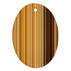 Brown Verticals Lines Stripes Colorful Ornament (oval)