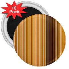 Brown Verticals Lines Stripes Colorful 3  Magnets (10 Pack) 