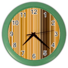 Brown Verticals Lines Stripes Colorful Color Wall Clocks by Mariart