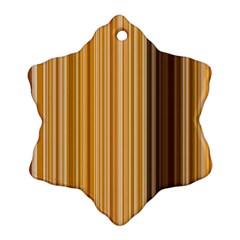 Brown Verticals Lines Stripes Colorful Snowflake Ornament (two Sides) by Mariart