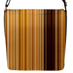 Brown Verticals Lines Stripes Colorful Flap Messenger Bag (s) by Mariart