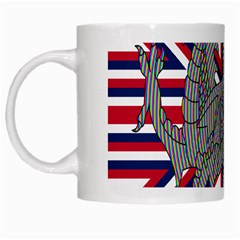 Alternatively Mega British America Dragon Illustration White Mugs