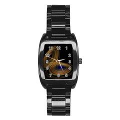 Wondrous Trajectorie Illustrated Line Light Black Stainless Steel Barrel Watch