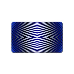 Blue Lines Iterative Art Wave Chevron Magnet (name Card)