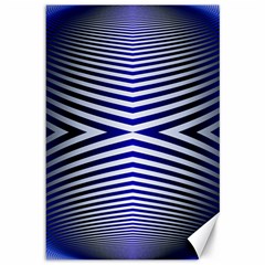 Blue Lines Iterative Art Wave Chevron Canvas 12  X 18   by Mariart