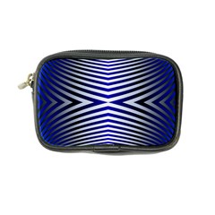 Blue Lines Iterative Art Wave Chevron Coin Purse