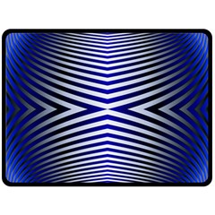 Blue Lines Iterative Art Wave Chevron Fleece Blanket (large) 