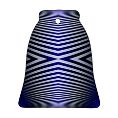 Blue Lines Iterative Art Wave Chevron Ornament (bell)