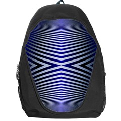 Blue Lines Iterative Art Wave Chevron Backpack Bag