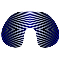 Blue Lines Iterative Art Wave Chevron Travel Neck Pillows