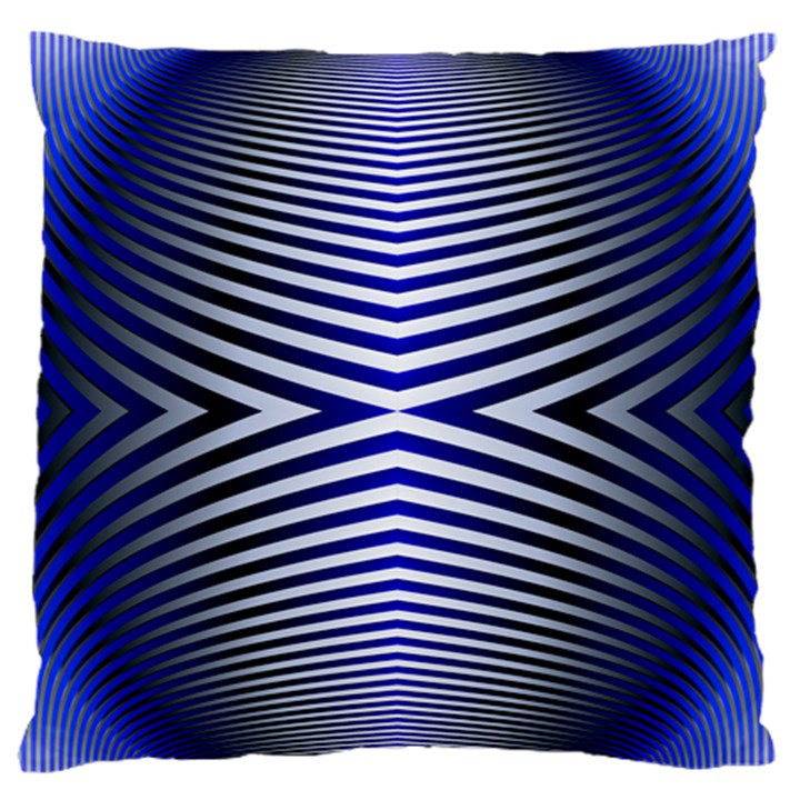 Blue Lines Iterative Art Wave Chevron Standard Flano Cushion Case (One Side)