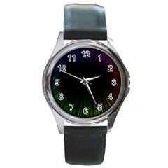 Colorful Light Ray Border Animation Loop Rainbow Motion Background Space Round Metal Watch
