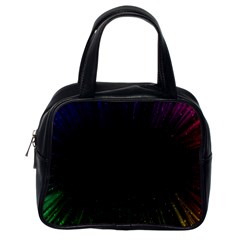 Colorful Light Ray Border Animation Loop Rainbow Motion Background Space Classic Handbags (one Side)