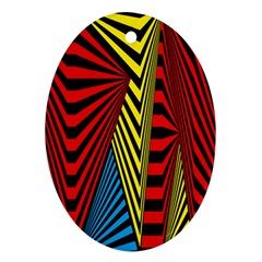 Door Pattern Line Abstract Illustration Waves Wave Chevron Red Blue Yellow Black Ornament (oval)