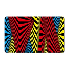 Door Pattern Line Abstract Illustration Waves Wave Chevron Red Blue Yellow Black Magnet (rectangular)