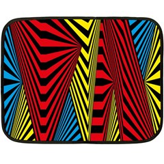 Door Pattern Line Abstract Illustration Waves Wave Chevron Red Blue Yellow Black Double Sided Fleece Blanket (mini) 