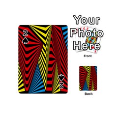 Door Pattern Line Abstract Illustration Waves Wave Chevron Red Blue Yellow Black Playing Cards 54 (mini)  by Mariart