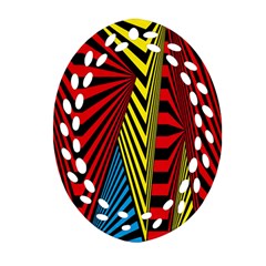 Door Pattern Line Abstract Illustration Waves Wave Chevron Red Blue Yellow Black Oval Filigree Ornament (two Sides) by Mariart