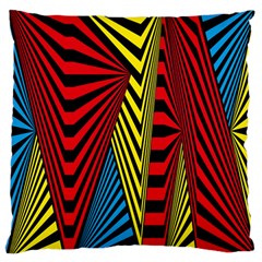 Door Pattern Line Abstract Illustration Waves Wave Chevron Red Blue Yellow Black Large Cushion Case (two Sides) by Mariart