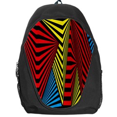 Door Pattern Line Abstract Illustration Waves Wave Chevron Red Blue Yellow Black Backpack Bag by Mariart