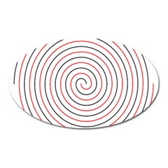 Double Line Spiral Spines Red Black Circle Oval Magnet