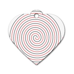 Double Line Spiral Spines Red Black Circle Dog Tag Heart (one Side)