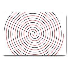 Double Line Spiral Spines Red Black Circle Large Doormat  by Mariart