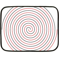 Double Line Spiral Spines Red Black Circle Double Sided Fleece Blanket (mini) 