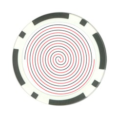 Double Line Spiral Spines Red Black Circle Poker Chip Card Guard (10 Pack) by Mariart
