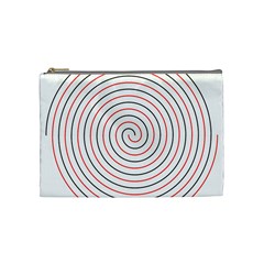 Double Line Spiral Spines Red Black Circle Cosmetic Bag (medium)  by Mariart