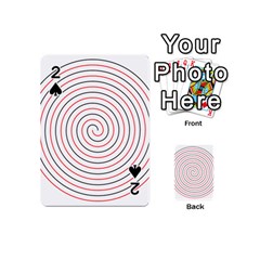 Double Line Spiral Spines Red Black Circle Playing Cards 54 (mini) 