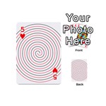 Double Line Spiral Spines Red Black Circle Playing Cards 54 (Mini)  Front - Heart5