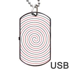 Double Line Spiral Spines Red Black Circle Dog Tag Usb Flash (two Sides)