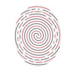 Double Line Spiral Spines Red Black Circle Oval Filigree Ornament (two Sides) by Mariart