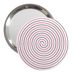 Double Line Spiral Spines Red Black Circle 3  Handbag Mirrors