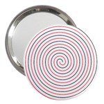Double Line Spiral Spines Red Black Circle 3  Handbag Mirrors Front
