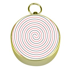 Double Line Spiral Spines Red Black Circle Gold Compasses