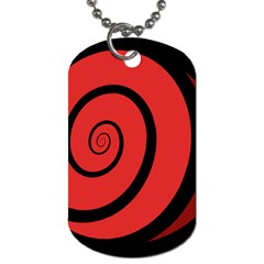 Double Spiral Thick Lines Black Red Dog Tag (two Sides) by Mariart