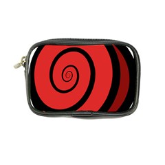 Double Spiral Thick Lines Black Red Coin Purse by Mariart