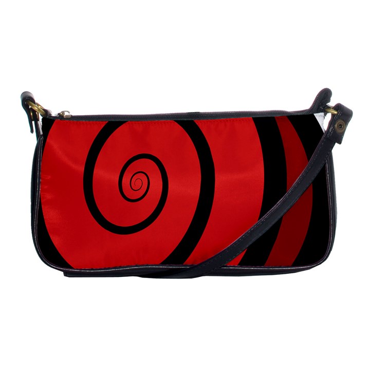 Double Spiral Thick Lines Black Red Shoulder Clutch Bags