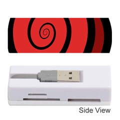 Double Spiral Thick Lines Black Red Memory Card Reader (stick)  by Mariart