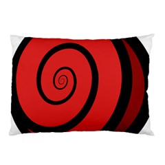 Double Spiral Thick Lines Black Red Pillow Case (two Sides)