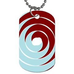 Double Spiral Thick Lines Blue Red Dog Tag (one Side)