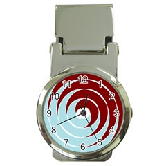 Double Spiral Thick Lines Blue Red Money Clip Watches