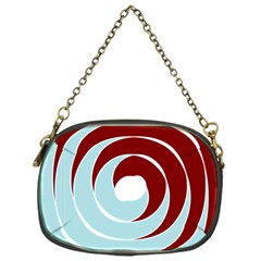 Double Spiral Thick Lines Blue Red Chain Purses (one Side)  by Mariart