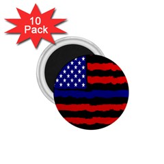 Flag American Line Star Red Blue White Black Beauty 1 75  Magnets (10 Pack)  by Mariart