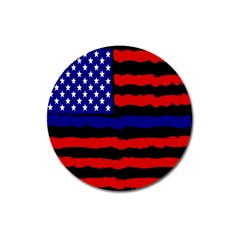 Flag American Line Star Red Blue White Black Beauty Magnet 3  (round) by Mariart